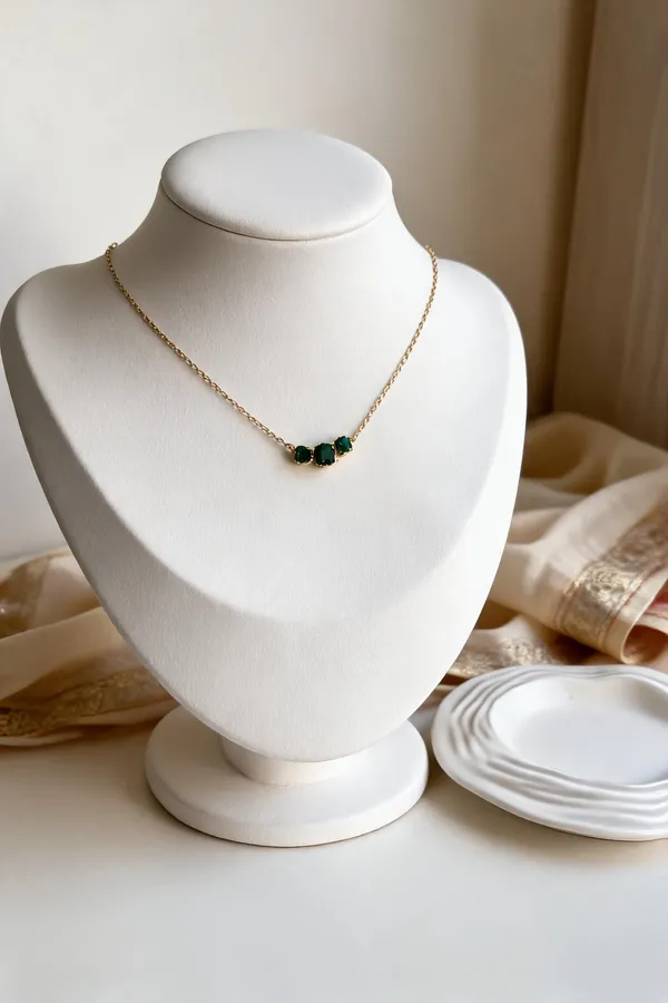 Green_Stainless_Steel_Gold_Plated_Pendant_For_Women
