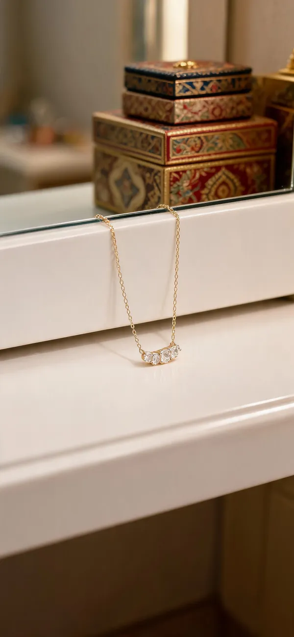 White_Stainless_Steel_Gold_Plated_Pendant_For_Women