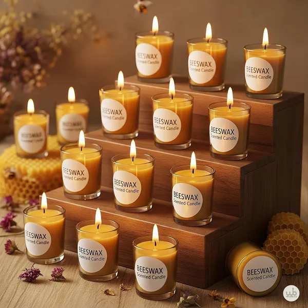 Product_Summary_Wickbond_Votive_Candle_Set_Of_8_Glass_Filled_Candles_With_Natural_Wax_Lead_Free_Wicks_10_Hour_Burn_Time_Clean_Burning_Non_Toxic_Ideal_For_Home_Decor_Events_Gifting_Beeswax
