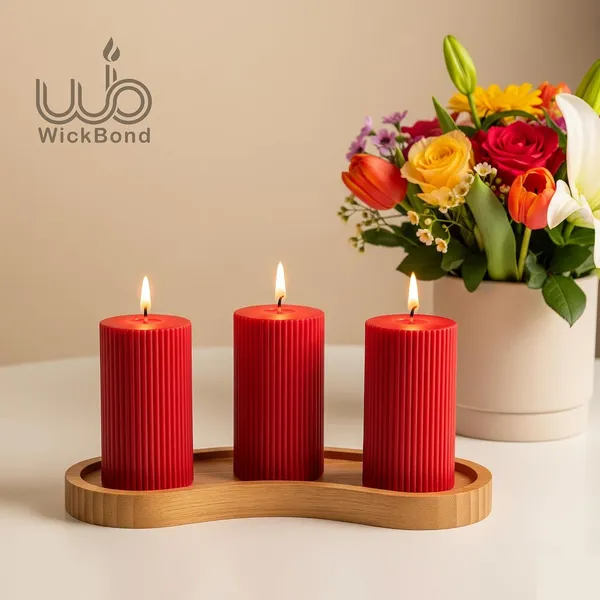 Soy_Wax_Ribbed_Pillar_Candle_Set_Of_3_2x3_Scented_Candles_For_Home_Decor_Spa_Diwali_Wedding_Valentine_X_Mass_Rose