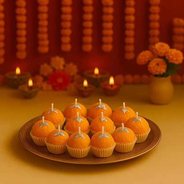 Motichoor_Ladoo_Scented_Candle_Handcrafted_Soy_Wax_Sweet_Aroma_Candle_For_Diwali_Pooja_Gifting_Home_Decor_Realistic_Mithai_Look_Set_Of_12
