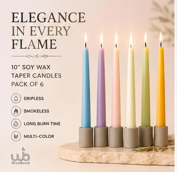 10_Soy_Wax_Taper_Candles_Pack_Of_6_Dripless_Smokeless_Long_Burn_Elegant_For_Dinner_Wedding_Home_Decor_Mint