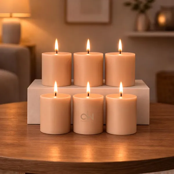 Pillar_Candles_Set_Of_6_Dripless_Smokeless_Odourless_Wax_Decorative_Candles_For_Home_Decor_Wedding_Party_Use_30_Hours_Long_Burning_Size_2_X_2_Inch_Sandalwood_Vanilla_Harmony
