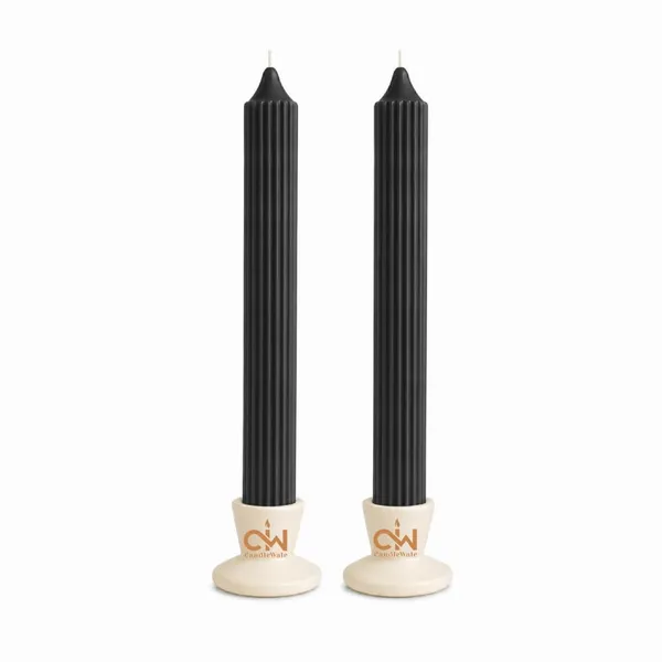 Ribbed_Taper_Candles_Set_Of_2_Natural_Wax_Blend_Smokeless_Clean_Burn_10_Hour_Burn_Time_Decorative_Dinner_Candles_For_Home_Decor_Weddings_Dining_Tables_Gifting_Amber