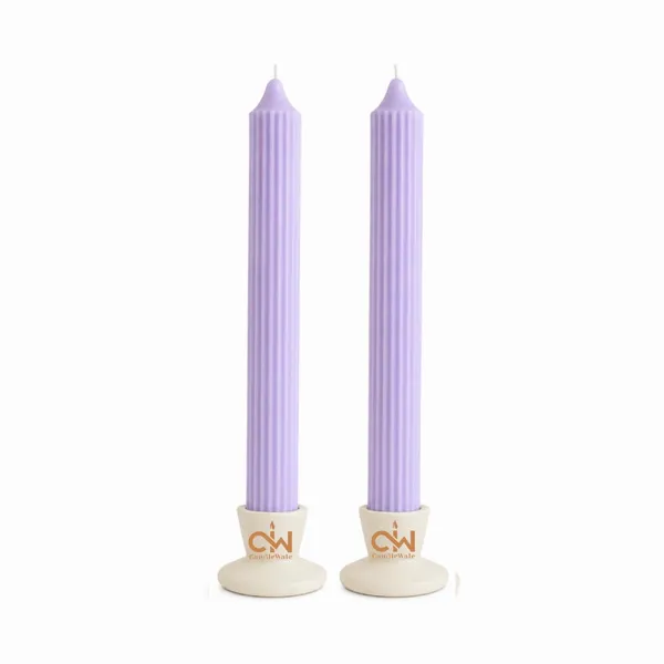 Ribbed_Taper_Candles_Set_Of_2_Natural_Wax_Blend_Smokeless_Clean_Burn_10_Hour_Burn_Time_Decorative_Dinner_Candles_For_Home_Decor_Weddings_Dining_Tables_Gifting_French_Lavender