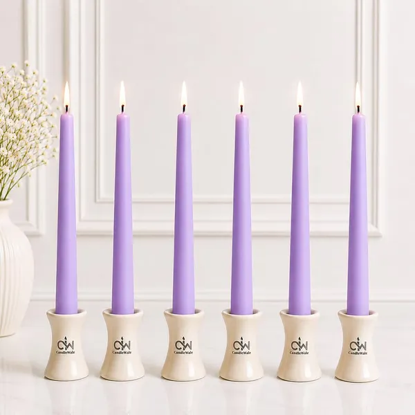 10_Inch_Soy_Wax_Blend_Taper_Candles_Pack_Of_6_Dripless_Smokeless_Long_Burn_Dinner_Candles_For_Wedding_Home_Decor_French_Lavender