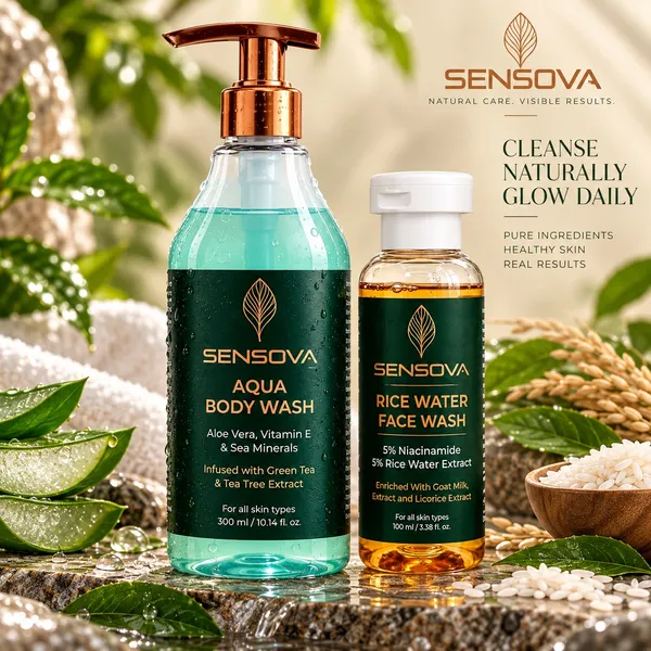 Sensova_Aqua_Body_Wash_And_Rice_Water_Face_Wash_Set