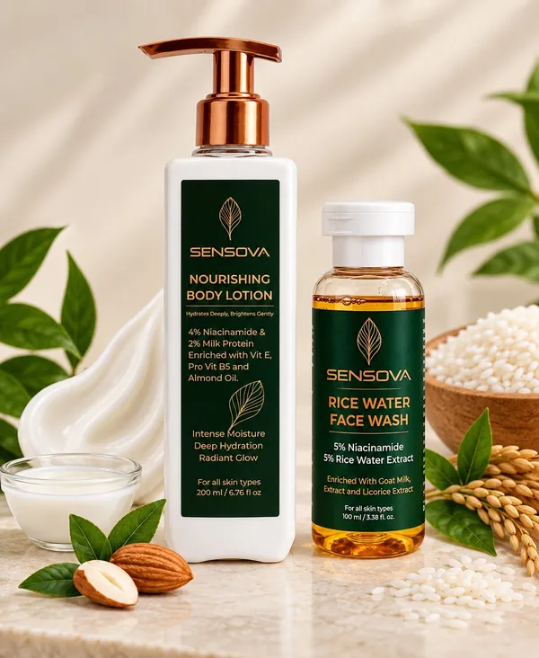 Sensova_Rice_Water_Face_Wash_And_Nourishing_Body_Lotion_Set