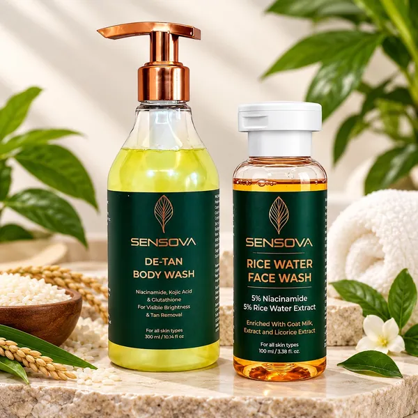 Sensova_De-Tan_Body_Wash_And_Rice_Water_Face_Wash_Set