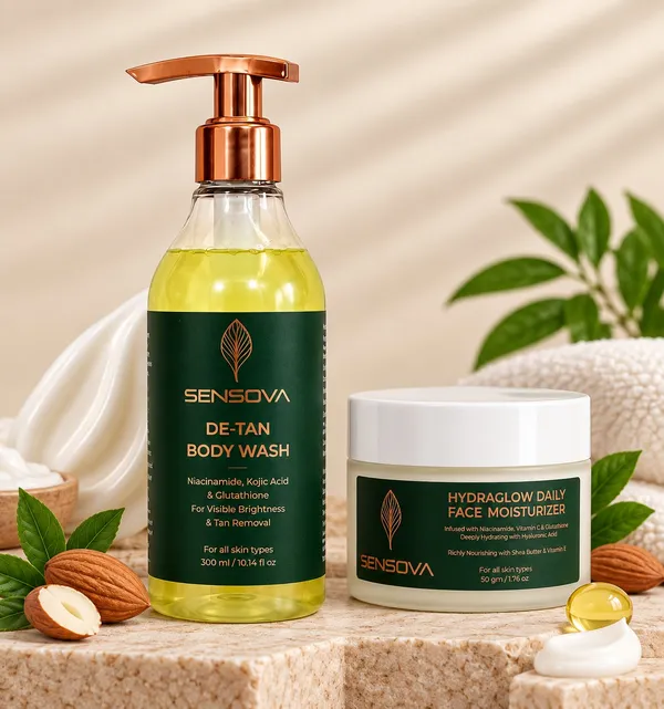 Sensova_De-Tan_Body_Wash_And_Hydraglow_Face_Moisturizer_Set