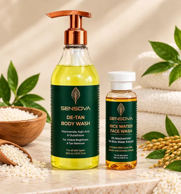 Sensova_Rice_Water_Face_Wash_And_De-Tan_Body_Wash_Set