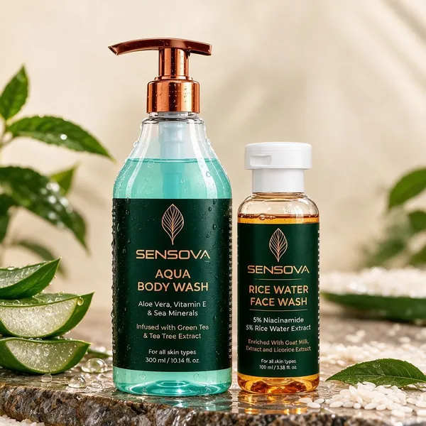 Sensova_Aqua_Body_Wash_And_Rice_Water_Face_Wash_Set