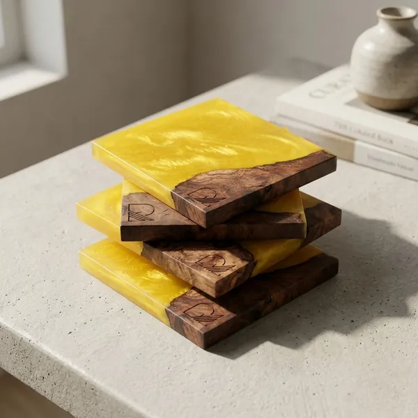 Yellow_Resin_Coasters_Set_Of_4
(Metallic_Yellow_Resin+Wood)
Finish-_Matte/Glossy