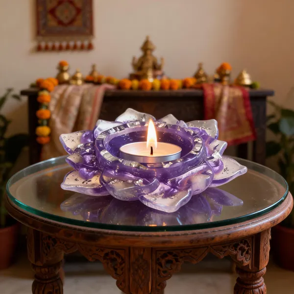 Purple_Lotus_Design_Tealight_Holder
