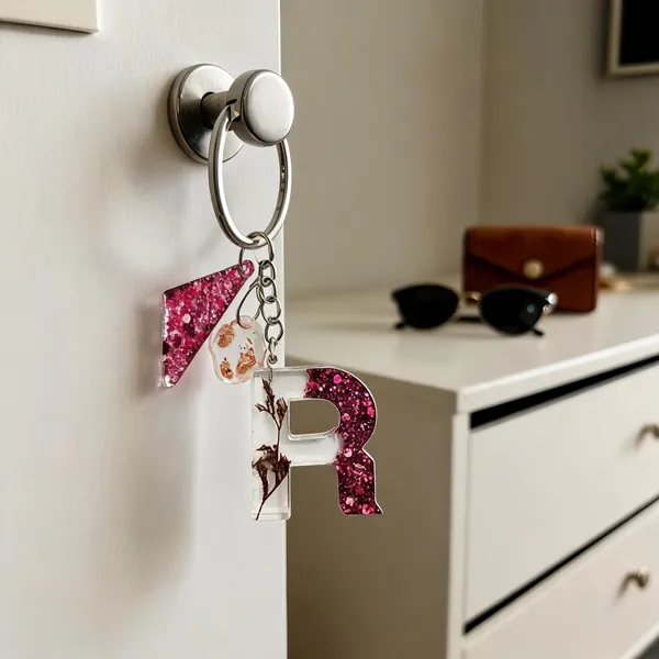 Resin_Alphabate_'R'_Keychain
(Mehroon_Glitter+Silver_Ring)
