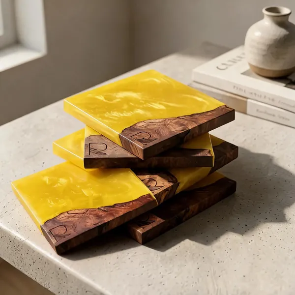 Yellow_Resin_Coasters_Set_Of_4
(Metallic_Yellow_Resin+Wood)
Finish-_Matte/Glossy