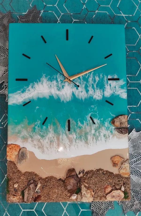 Coastal_Ocean_Wave_Beach_Scene_Wall_Clock