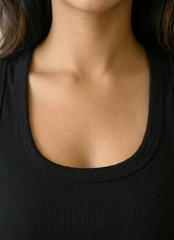 Black_Ribbed_Cotton_Scoop_Neck_Sleeveless_Tank_Top_For_Women