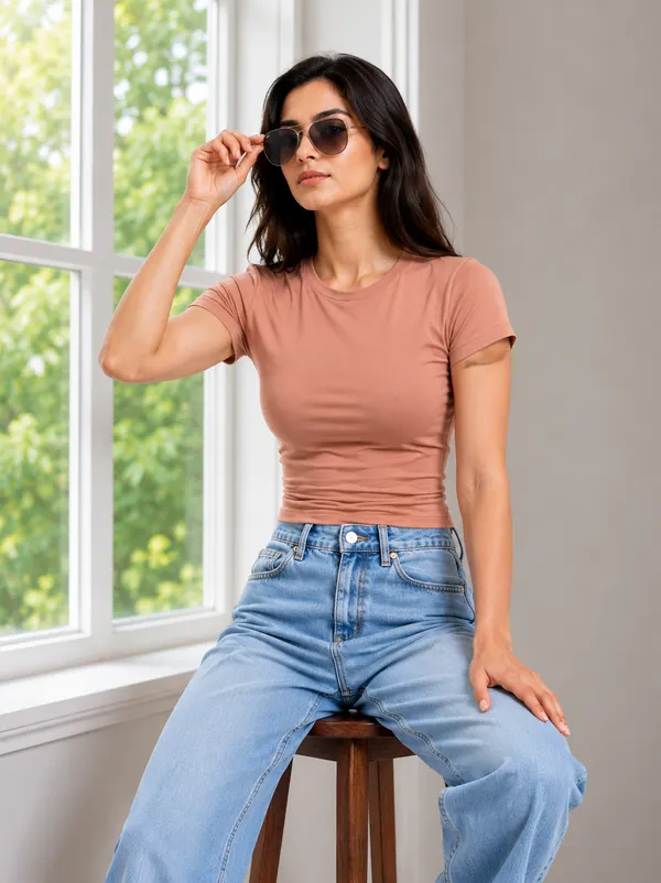 Pink_Cotton_Terry_Lycra_Slim_Fit_Baby_Tee_For_Women