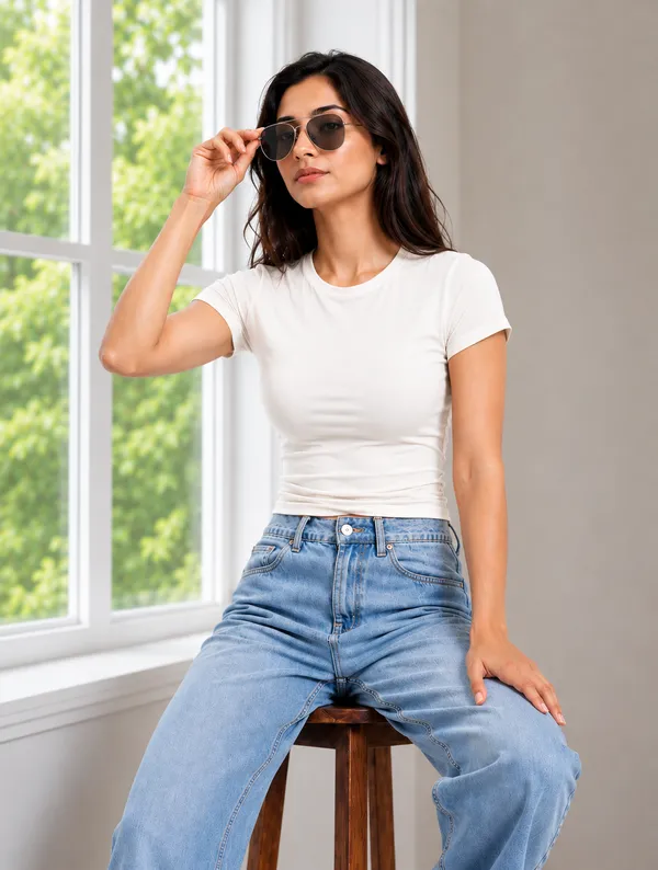 White_Terry_Lycra_Fitted_Cropped_Baby_Tee_For_Women