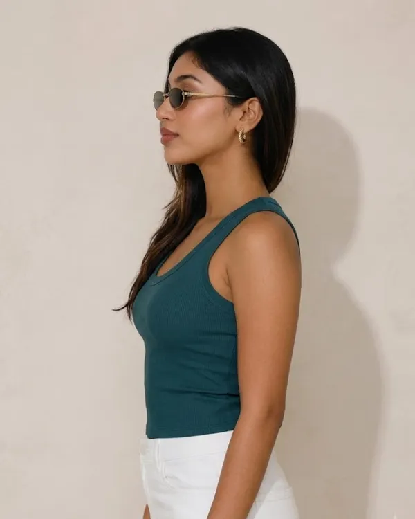 Prefit_Women_S_Premium_Ribbed_Tank_Top_Scoop_Neck_Cotton_Sleeveless_Top_Blue