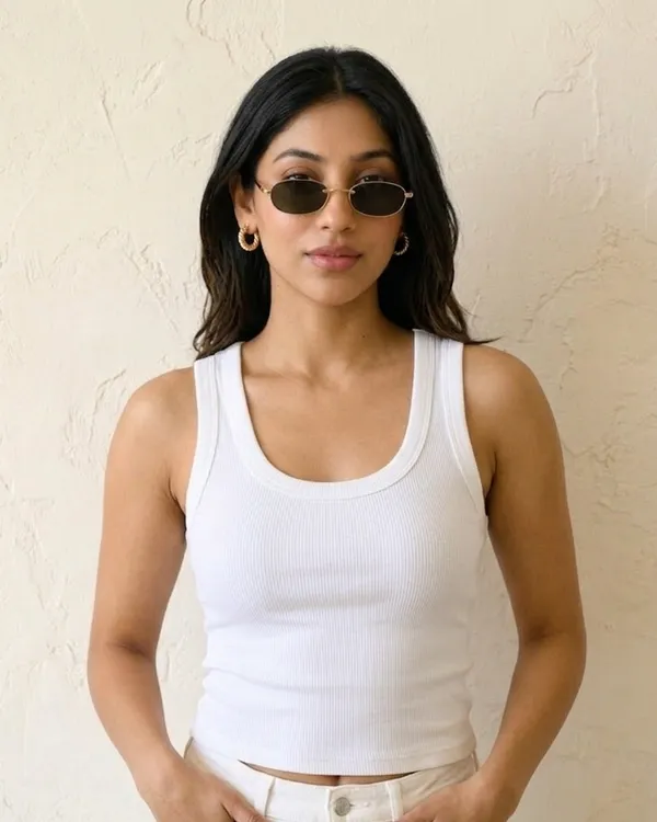 White_Cotton_Ribbed_Scoop_Neck_Sleeveless_Tank_Top_For_Women
