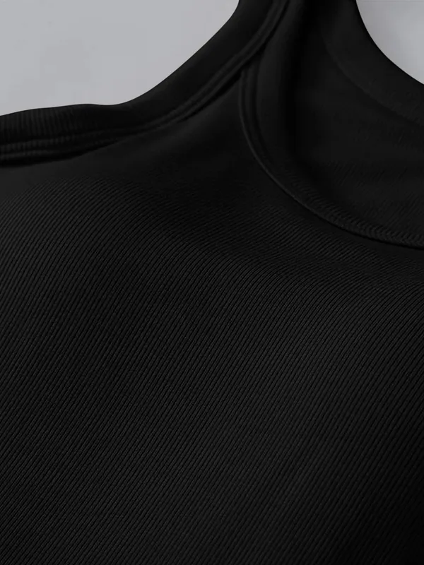 Black_Ribbed_Padded_Fitted_Tank_Top_For_Women