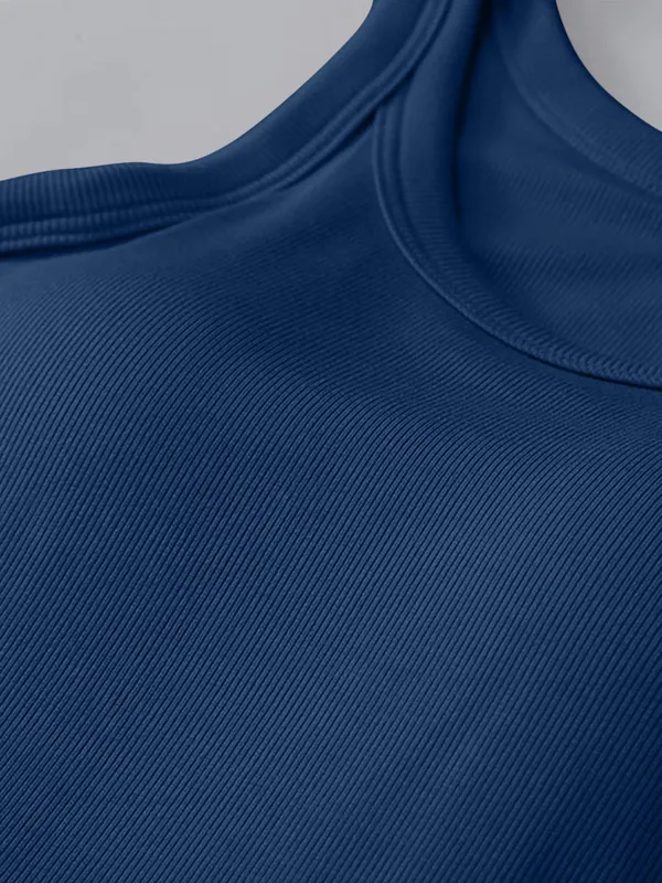 Blue_Ribbed_Padded_Fitted_Tank_Top_For_Women