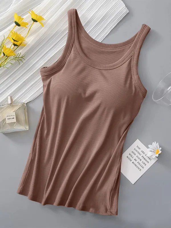 Mauve_Ribbed_Padded_Fitted_Tank_Top_For_Women