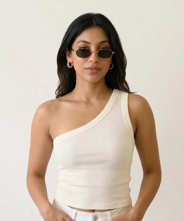Off_White_Cotton_Ribbed_One_Shoulder_Asymmetric_Tank_Top_For_Women