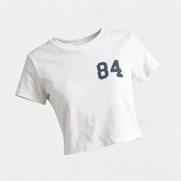 White_Cotton_Cropped_Fitted_84_Varsity_Print_Baby_Tee_For_Women