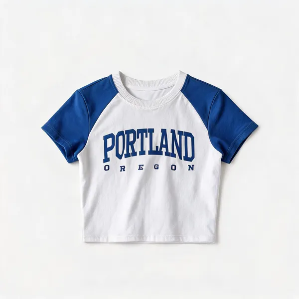 White_Cotton_Cropped_Raglan_Portland_Oregon_Baby_Tee_For_Women