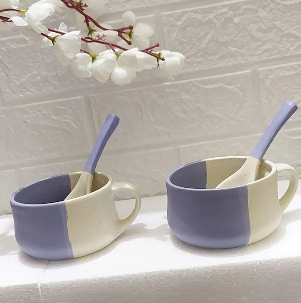 maalaxmi_store_Ceramic_Soup_Bowl_(Pack_of_2,_White,_Purple)
