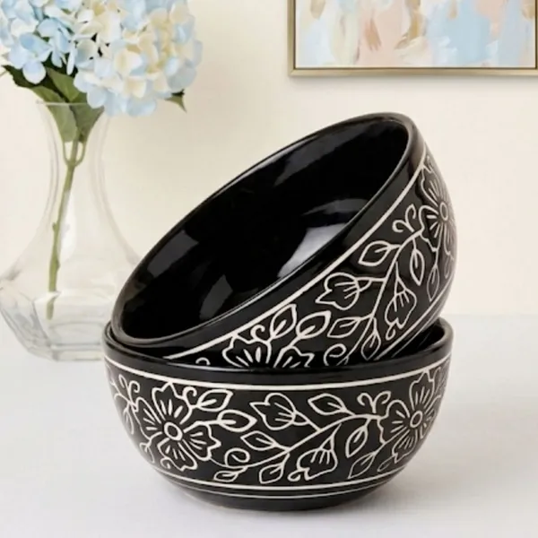AAV_WORLD_Ceramic_Soup_Bowl_Black_mughal_bowl_(Pack_of_2,_Black)