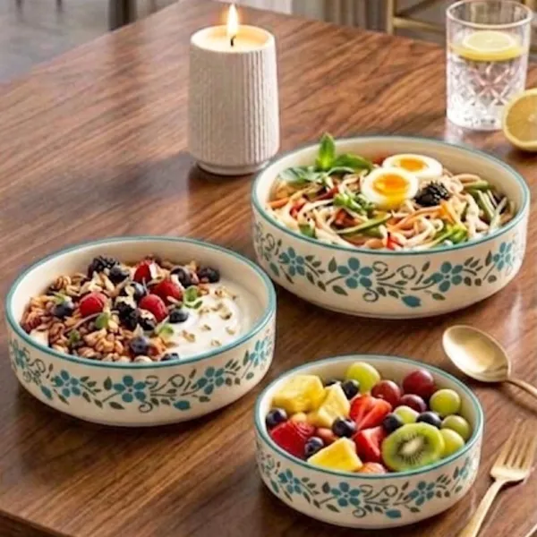 AAV_WORLD_Ceramic_Salad_Bowl_SALAD_TRAY_Disposable_(Pack_of_3,_Light_Blue)