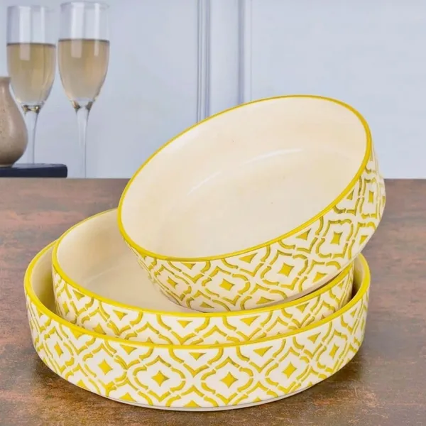 AAV_WORLD_Ceramic_Salad_Bowl_SALAD_TRAY_Disposable_(Pack_of_3,_Yellow)