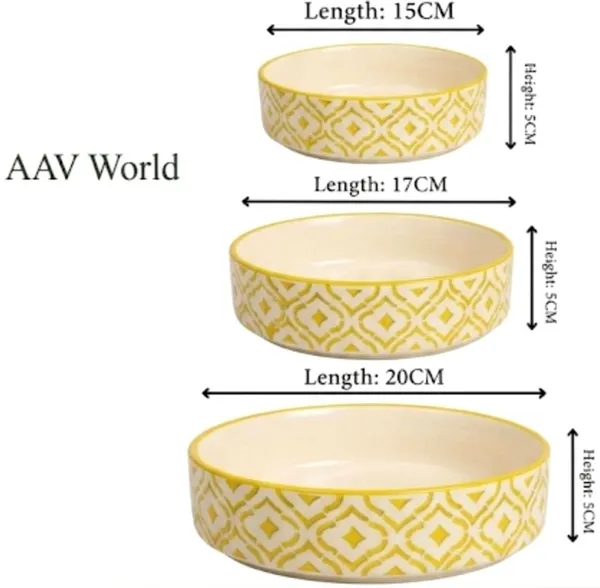 AAV_WORLD_Ceramic_Salad_Bowl_SALAD_TRAY_Disposable_(Pack_of_3,_Yellow)