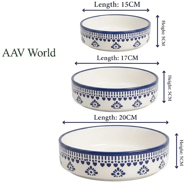 AAV_WORLD_Ceramic_Salad_Bowl_SALAD_TRAY_Disposable_(Pack_of_3,_Blue)