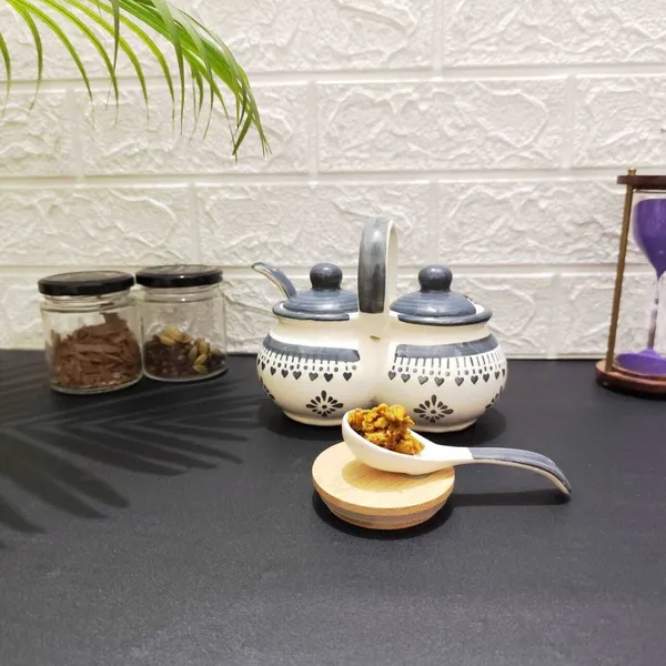 AAV_WORLD_Ceramic_Pickle_Jar__-_250_ml_(Off_White)