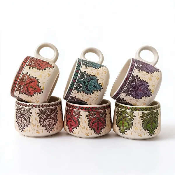 Ceramic_Floral_Multicolor_Cup_Set_Of_6