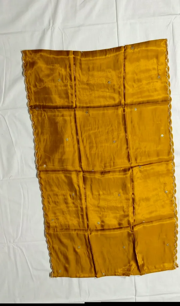 Yellow_Shiny_Fabric_Flared_Kurta_Set_for_Girls