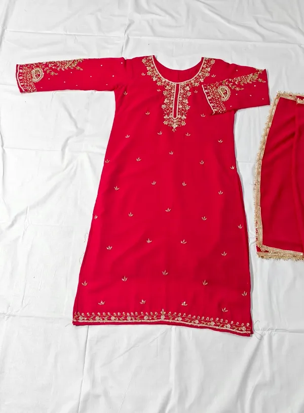 Red_Embroidered_Straight_Kurta_Set_for_Girls