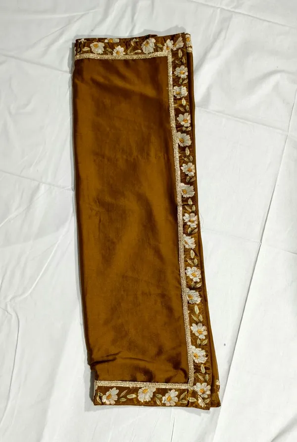 Brown_Velvet_Floral_Kurta_Set_for_Women