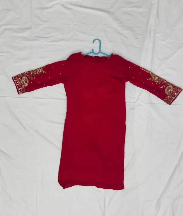 Red_Embroidered_Straight_Kurta_Set_for_Girls