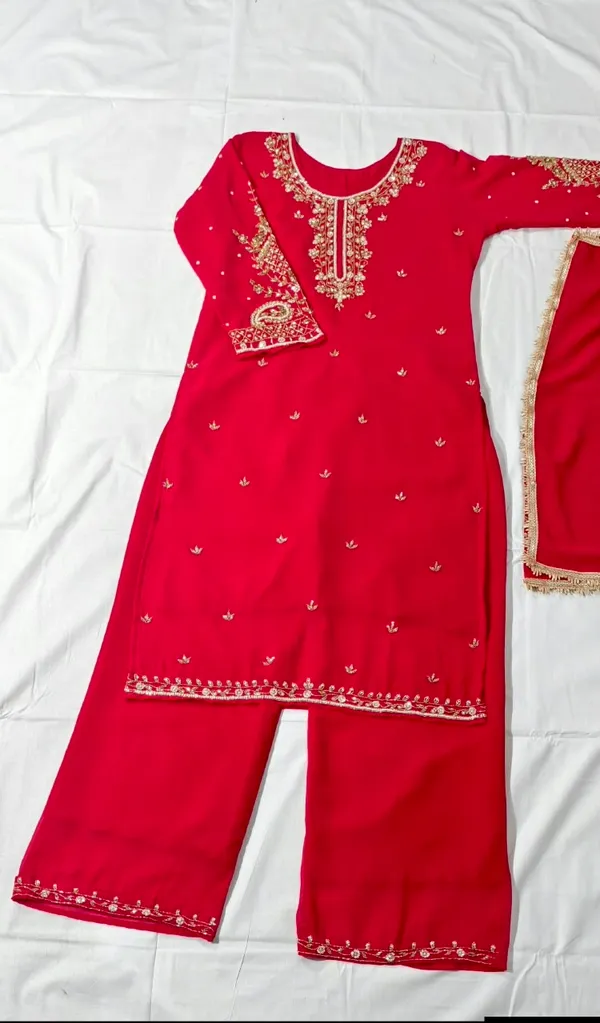 Red_Embroidered_Straight_Kurta_Set_for_Girls