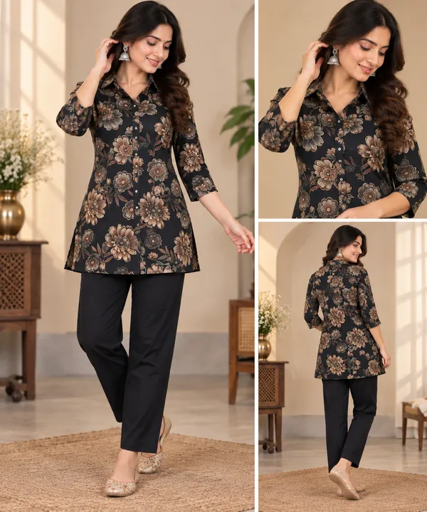 Black_Rayon_Straight_Floral_Print_Co-ord_set_For_Women