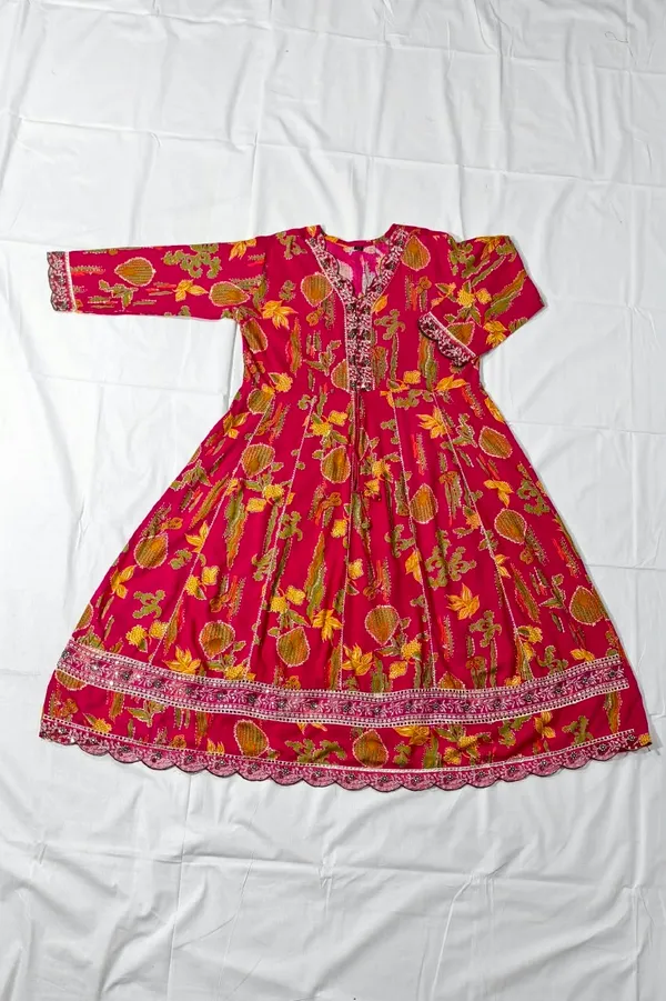 Red_Printed_Kurta_Set_For_Women