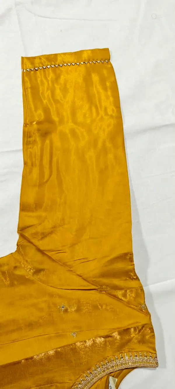 Yellow_Shiny_Fabric_Flared_Kurta_Set_for_Girls