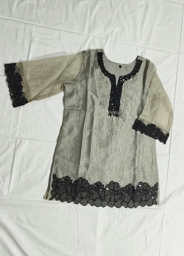 Grey_Textured_Straight_Fit_Kurta_For_Women