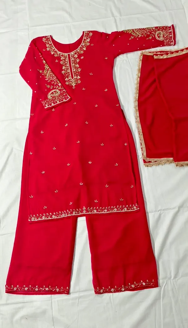 Red_Embroidered_Straight_Kurta_Set_for_Girls